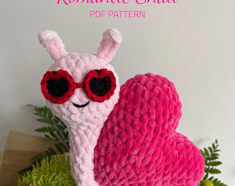 Romantic Snail Amigurumi Crochet Pattern PDF – Valentine&#39;s Day or Anniversary Love Gift, Easy and Beginner-Friendly Pattern (English)