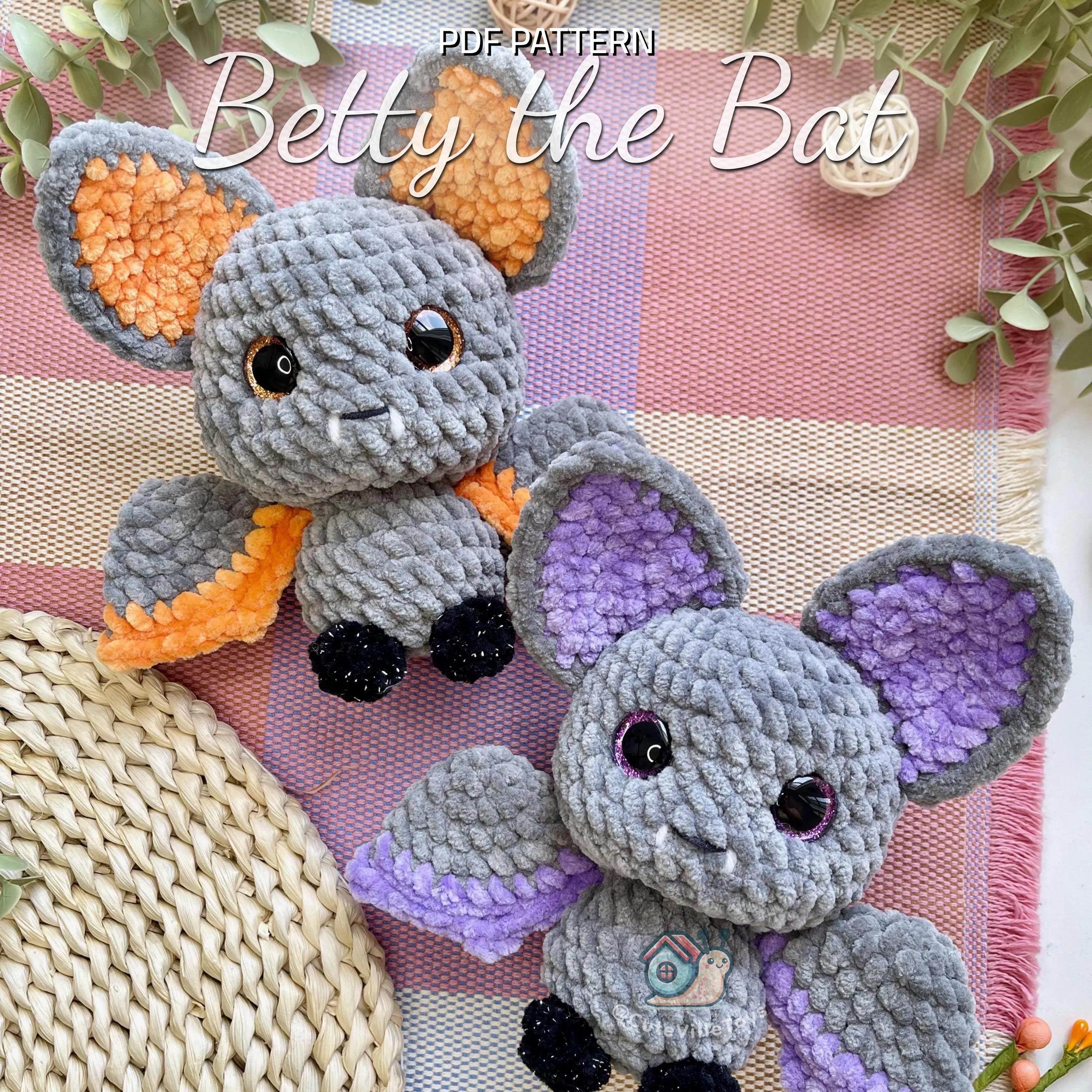 Betty the Bat Crochet Pattern: Halloween Amigurumi Plush (PDF in
