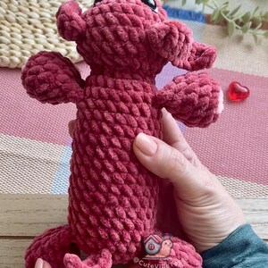Virkat hundmönster, tax amigurumi PDF, grovt garn valp plyschleksak bild 7