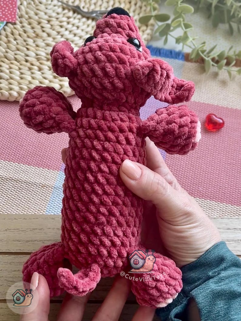 Virkat hundmönster, tax amigurumi PDF, grovt garn valp plyschleksak bild 7
