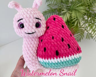 Watermelon Snail Crochet Pattern: Amigurumi Toy Tutorial (PDF Pattern)