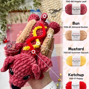 Virkat hundmönster, tax amigurumi PDF, grovt garn valp plyschleksak bild 10