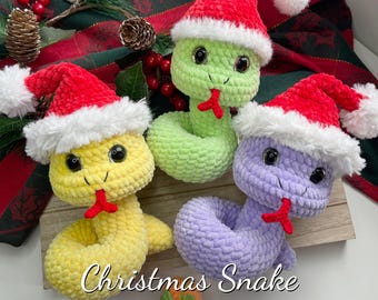 Christmas Snake Crochet Pattern: Low Sew Amigurumi (PDF Pattern)