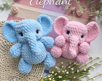 Elephant Crochet Pattern PDF - Amigurumi African Elephant - Beginner-Friendly Crochet Toy Tutorial - Sitting or Standing Plush (English)