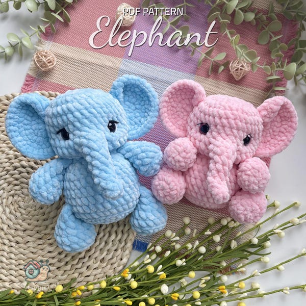 Haakpatroon olifant: beginnersvriendelijke amigurumi-knuffel (pdf in het Engels)