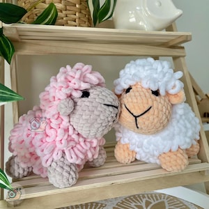 Sheep Crochet Pattern, Lamb Amigurumi PDF, Chunky Yarn Fluffy Toy