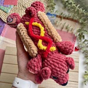 Virkat hundmönster, tax amigurumi PDF, grovt garn valp plyschleksak bild 8