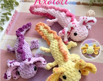 Axolotl Crochet Pattern: No Sew Amigurumi Plush Toy (PDF in English)
