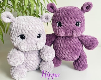 Crochet Hippo Pattern: Amigurumi African Animal Toy (PDF Pattern)