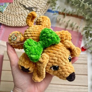 Virkat hundmönster, tax amigurumi PDF, grovt garn valp plyschleksak bild 6