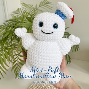 PDF Marshmallow Man Mini Puft Stay Puft Ghostbusters Crochet pattern Crochet tutorial