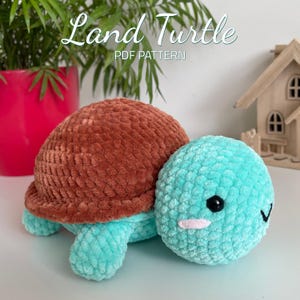 Land Turtle Amigurumi Crochet PDF Pattern – Cute Beginner-Friendly Animal Pattern, Gift, Home Decor (English)
