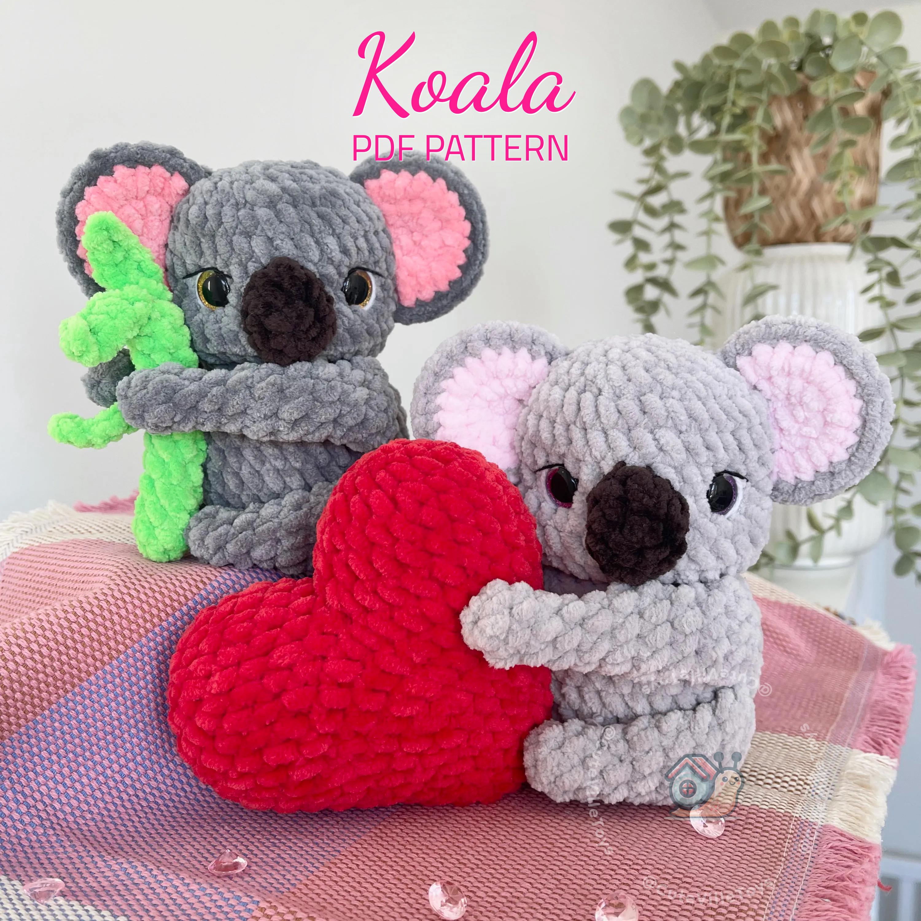 Koala Amigurumi Crochet Pattern PDF – Bamboo & Heart Koala options, Valentine’s Day, Anniversary Gift, Beginner-Friendly Pattern (English)