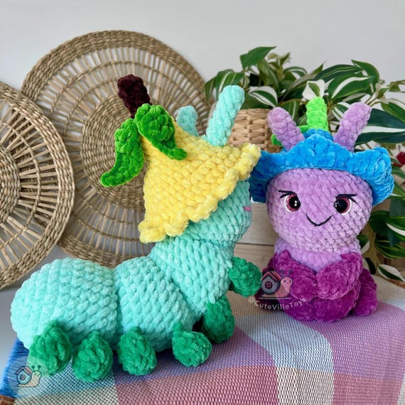 Caterpillar Crochet Pattern, Beginner Amigurumi PDF, Chunky Yarn Plush Toy