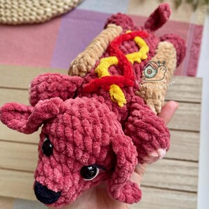 Virkat hundmönster, tax amigurumi PDF, grovt garn valp plyschleksak bild 4