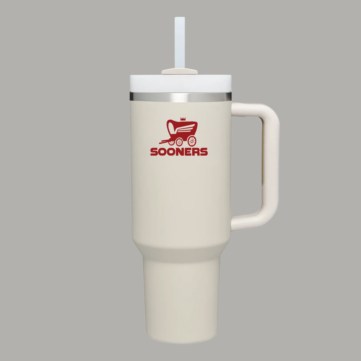 Collegiate University of Georgia Stanley Style 40oz Tumbler with Screw on 3  position lid, Handle & Straw