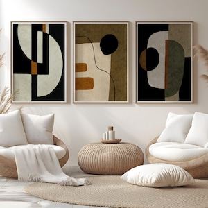 Modern Abstract Art Nordic Style Neutral Abstract Gallery Wall Art Set of 3 Modern Hand Painting Abstract Contemporary Printable Abstract