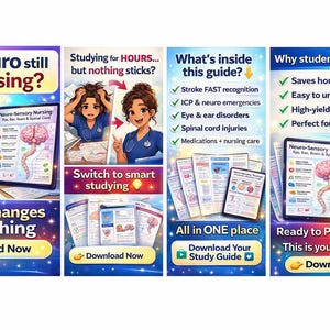 Neuro Sensory Nursing Study Guide | Eye, Ear, Brain, Spinal Cord NCLEX Review (PDF)