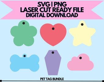 Pacote de Etiquetas para Animais de Estimação SVG e PNG | Somente Arquivo Digital! Para Corte a Laser e Mais