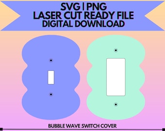 Pacote de capa de interruptor de luz Bubble Wave SVG e PNG | Arquivo digital somente! Para corte a laser e muito mais
