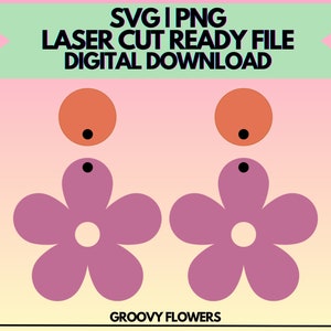 Groovy Flowers SVG e PNG / Solo file digitale! Per taglio laser e altro