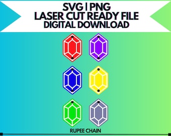 Brincos de Corrente com Rupias em SVG e PNG | Arquivo Digital Apenas! Para Corte a Laser e Mais
