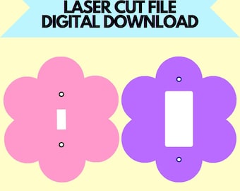 Flower Power Light Switch Cover Bundle SVG e PNG | Arquivo digital somente! Para corte a laser e muito mais