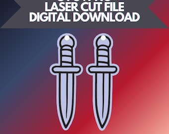Brincos de Adaga SVG e PNG | Arquivo Digital Apenas! Para Corte a Laser e Mais