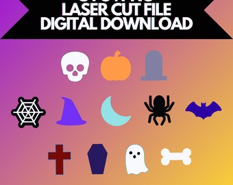 Miniaturas de Halloween em SVG e PNG | Arquivo Digital Apenas! Para Corte a Laser e Mais