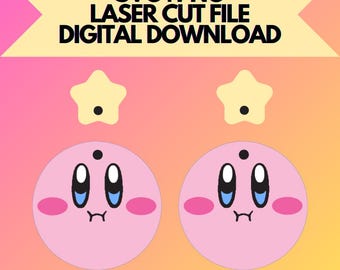 Brinco de estrela rosa em SVG e PNG | Arquivo digital apenas! Para corte a laser e muito mais
