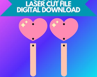 Brincos de pirulito em formato de coração em SVG e PNG | Arquivo digital apenas! Para corte a laser e muito mais