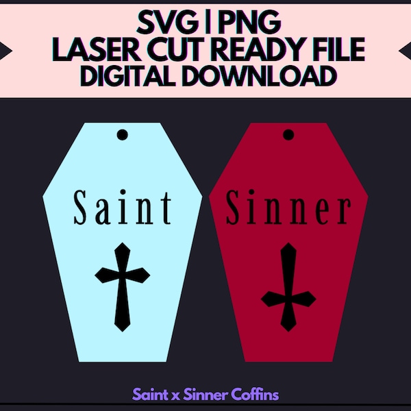 Saint x Sinner Coffins SVG & PNG | Digital File Only! For Laser Cutting and More