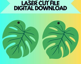 Folha de Monstera Deliciosa em SVG e PNG | Arquivo Digital Apenas! Para Corte a Laser e Mais