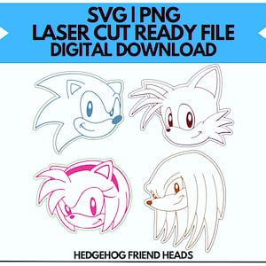 Cabeças de ouriço e amigos SVG e PNG | Arquivo digital somente! Para corte a laser e muito mais