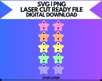 Corrente de Estrelas em SVG e PNG | Arquivo Digital Apenas! Para Corte a Laser e Mais