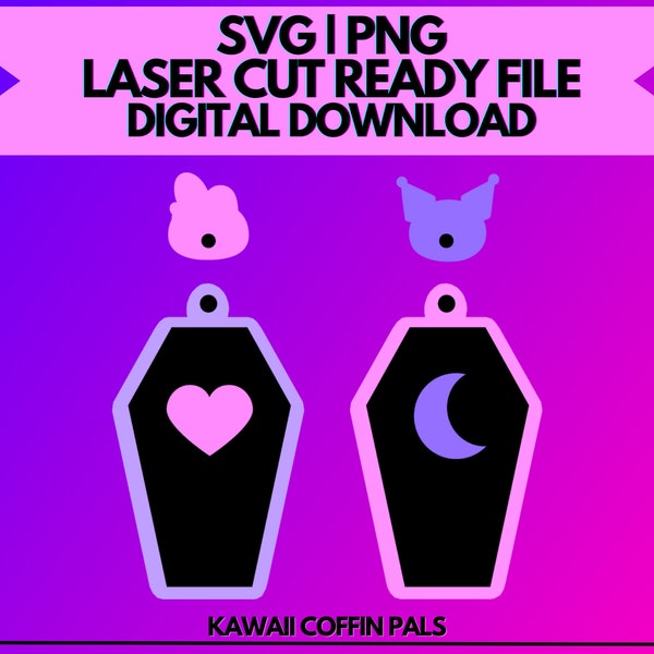 Kawaii Coffin Pals SVG & PNG | Digital File Only! For Laser Cutting and More