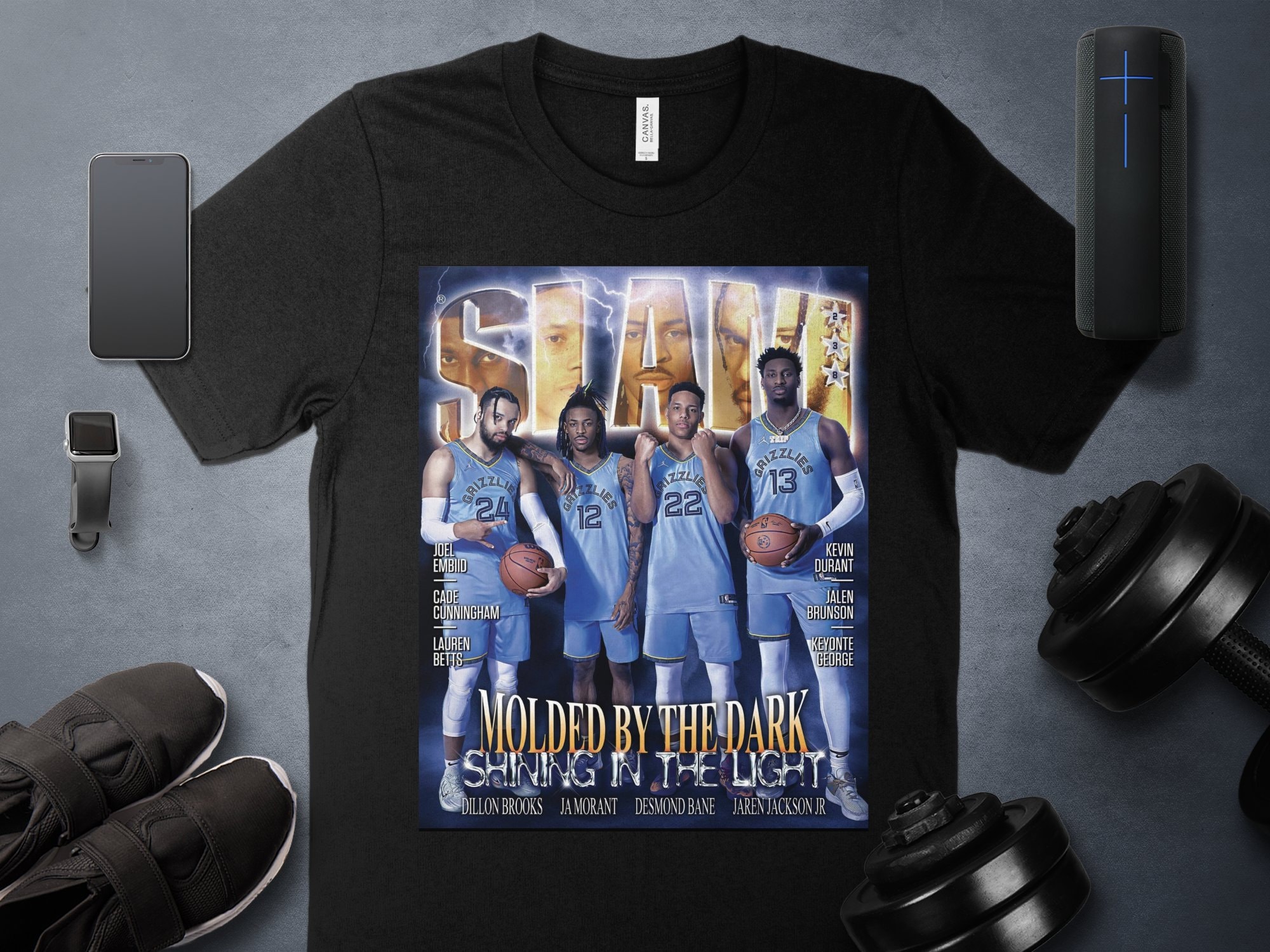 Ja Morant Memphis Grizzlies Slam Cover Tee Shirt - Limotees