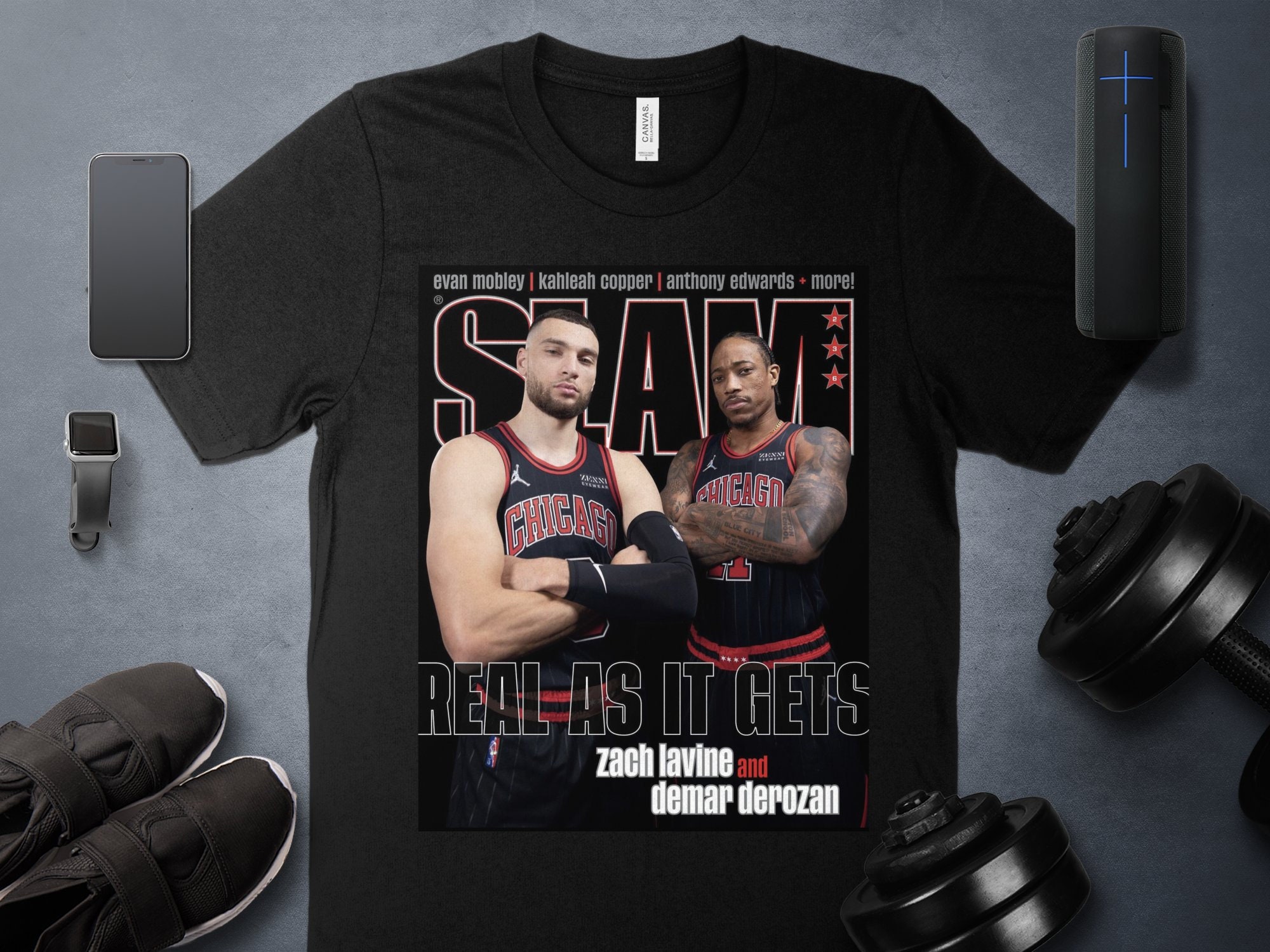 Zach Lavine And Demar Derozan Chicago Bulls Nba Slam Cover Mens T-Shirt Tee