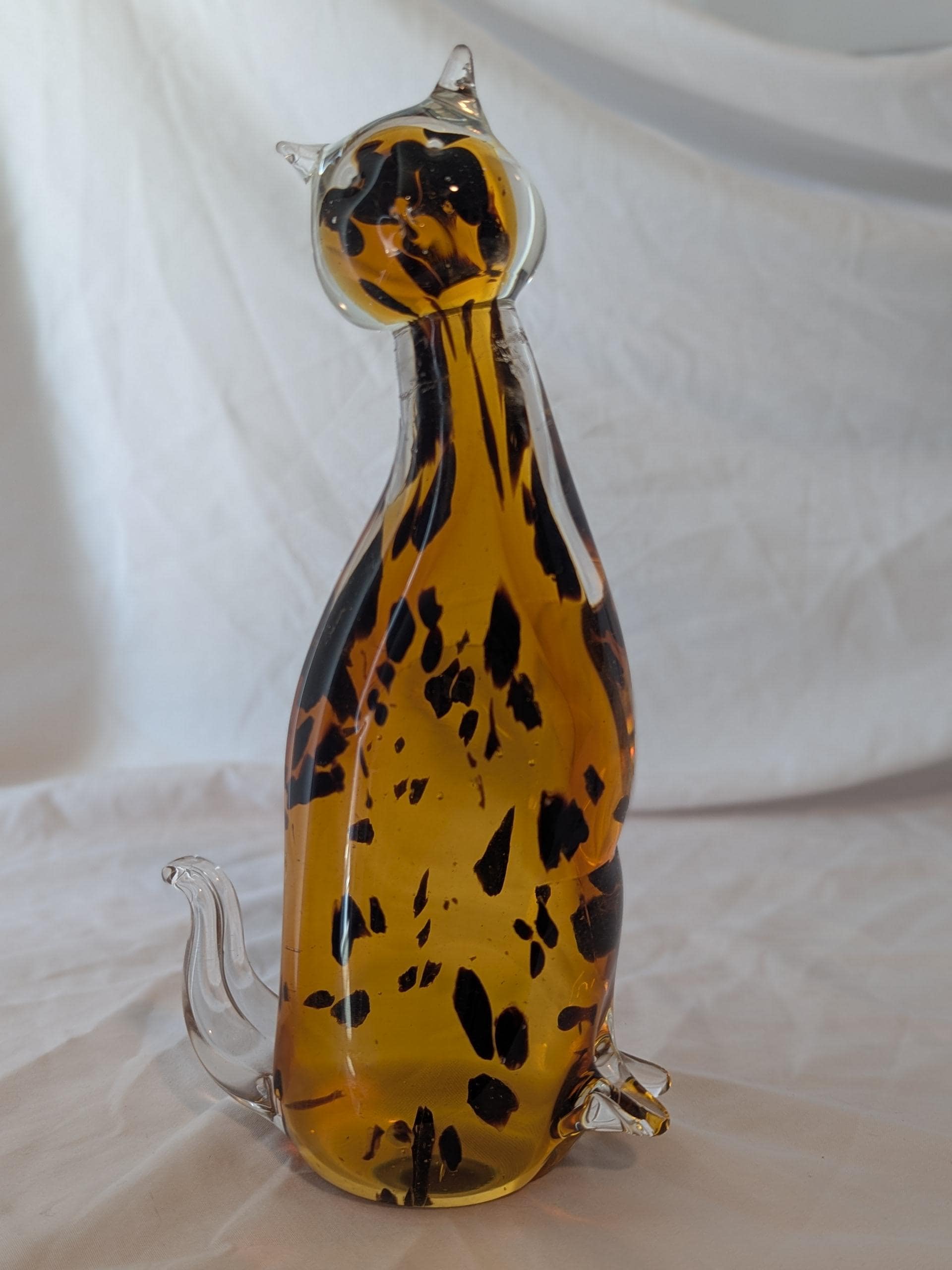 Vintage Glass Cat Figurine - Etsy