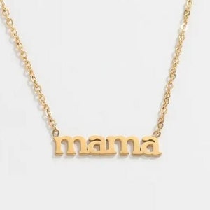 18K Gold PVD Plating Tarnish Free & Waterproof Dainty MAMA Pendant Necklace