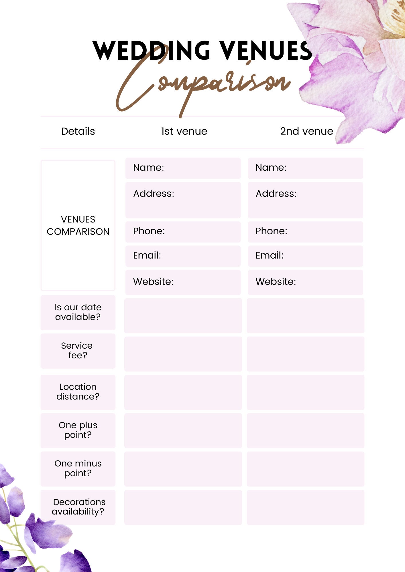 Wedding Planner Printable, Wedding Planner, Minimalistic Wedding ...