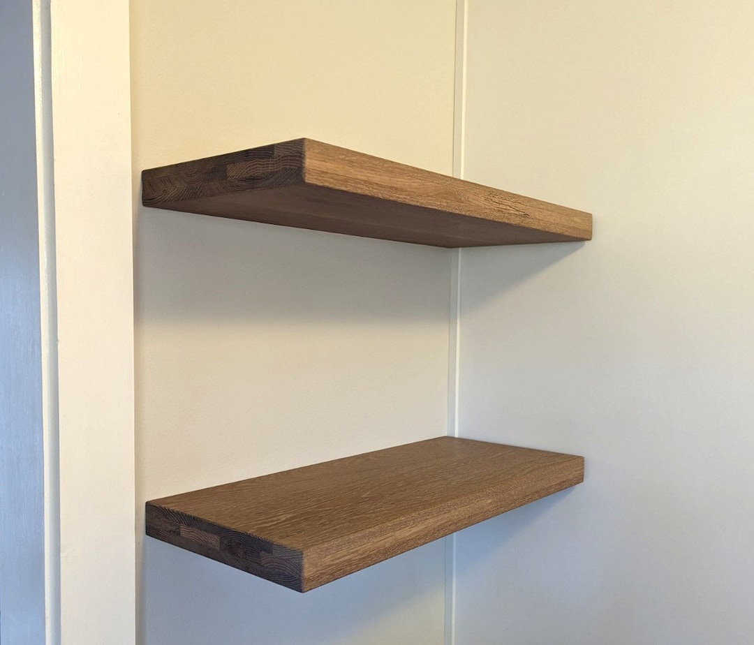 Oak Shelves Hardwood Floating Shelves Light Wood Shelves Etsy