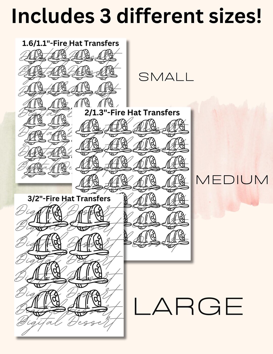 Script Text Fire Hat Fire Hat 2.0 Transfer Sheet Digital Download - Etsy
