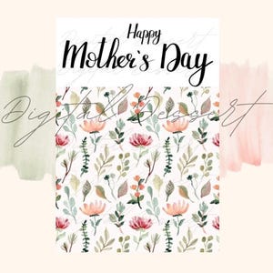 Tarjeta de galletas con diseño floral para el Día de la Madre