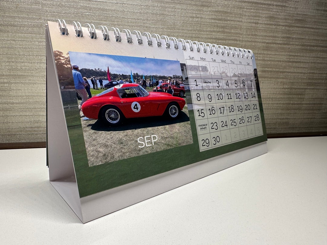 2024 Classic Car Desk Calendar Vintage Automotive Art, Retro Auto