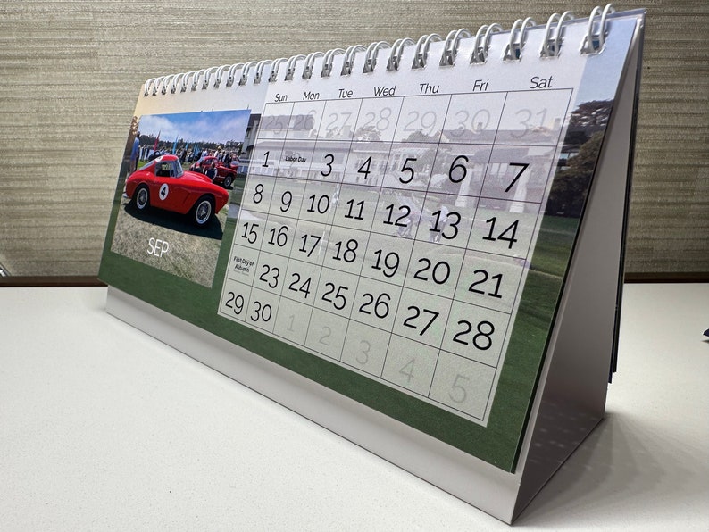 2024 Classic Car Desk Calendar Vintage Automotive Art, Retro Auto