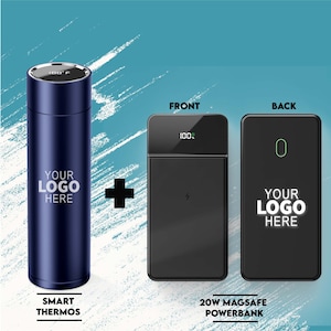 Personalized Powerbank and Thermos, Mag Safe PowerBank, Samsung, Apple Powerbank and Thermos,Customized Tumbler,Corporate Bundle,Gift Bundle