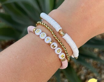 BOY MOM Bracelet | Boy Mom Bracelet Stack | Bead Bracelet | Word Bracelet | Boy Mom Era | Mothers Day Gift | Baby Shower Gift