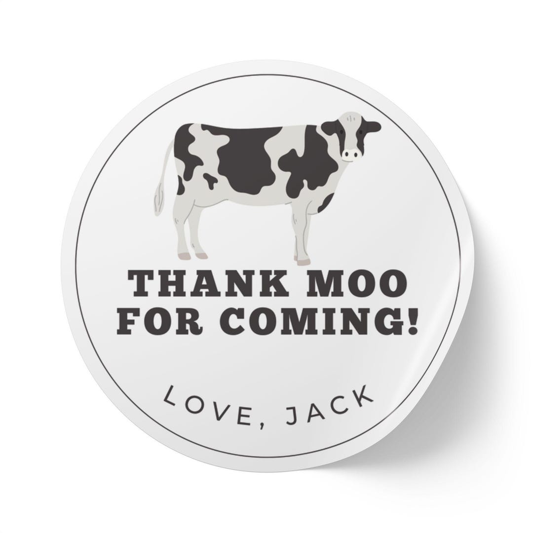 Thank Moo Stickers for Print Then Cut - Etsy