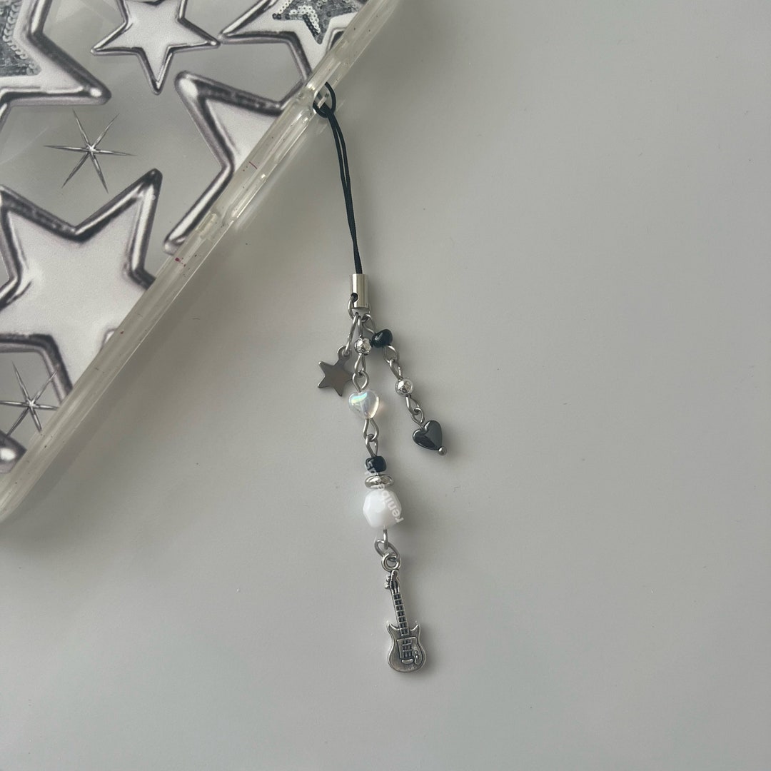 LYKYOU ヘアバンド＋PHONE CHARM Goth Y2K Phone Charm Pendant Kawaii-Key Chain For Bag Cute